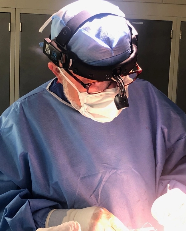Dr. Geldner performing surgery