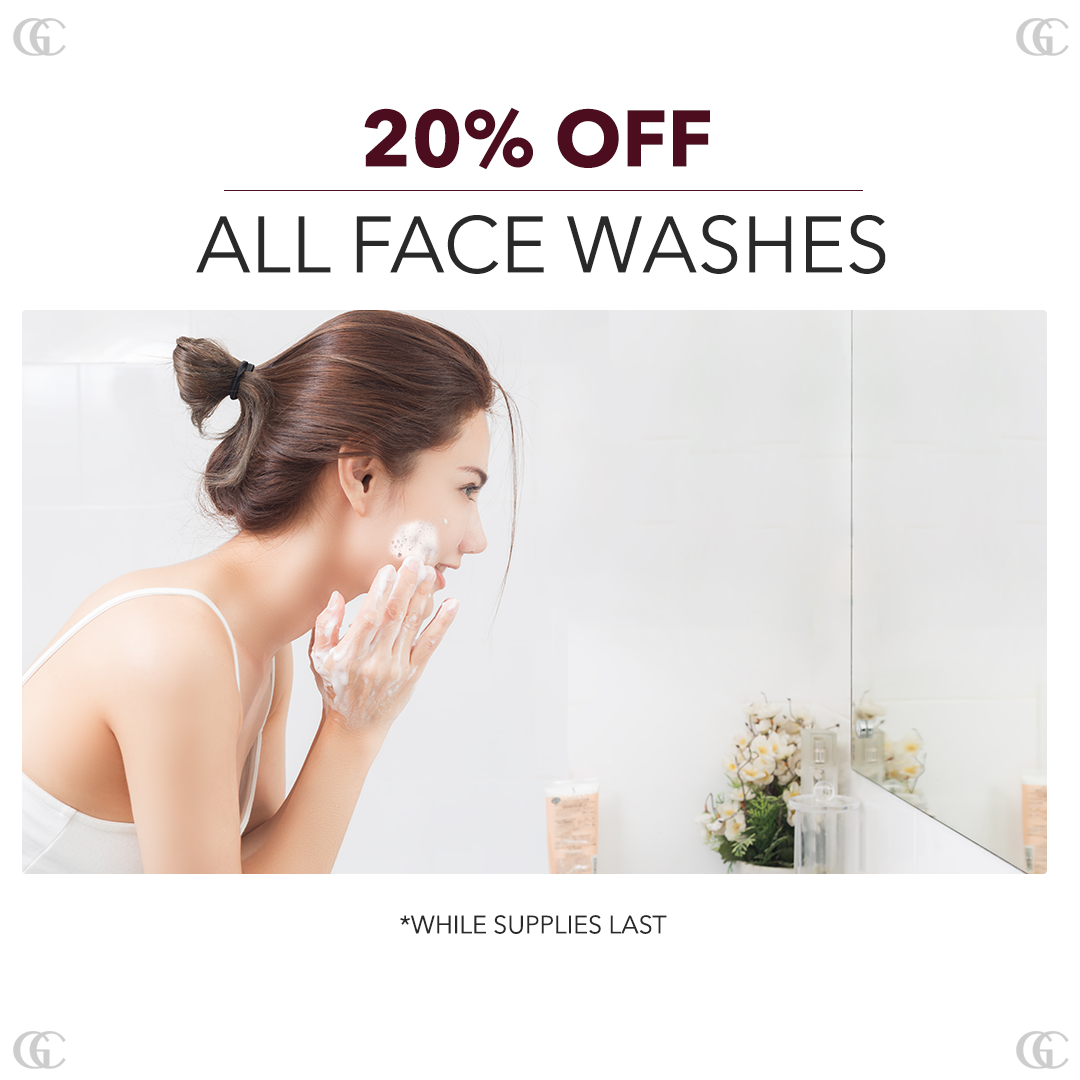 20% off All Face Washes