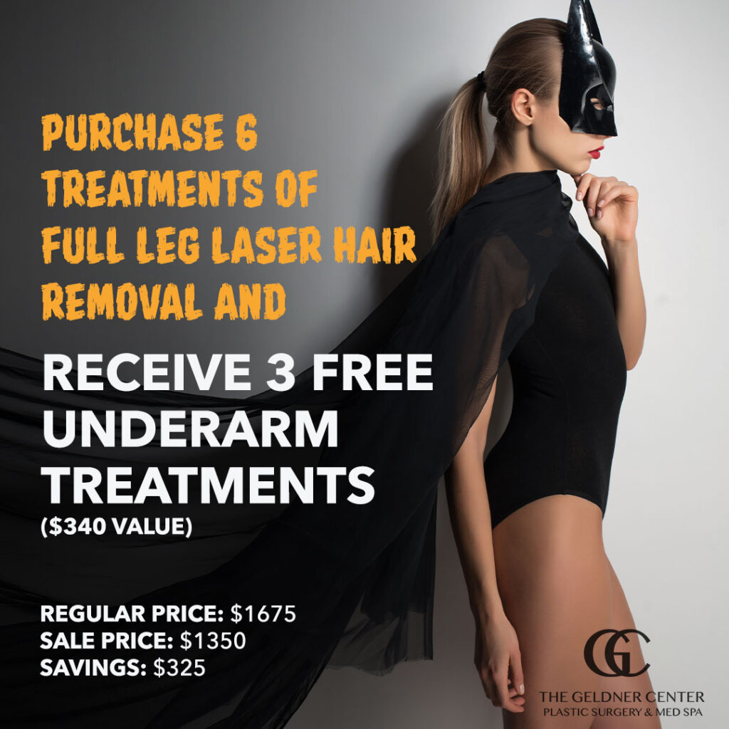 full leg laser hair removal purchase 6 get 3 underarm treatments free