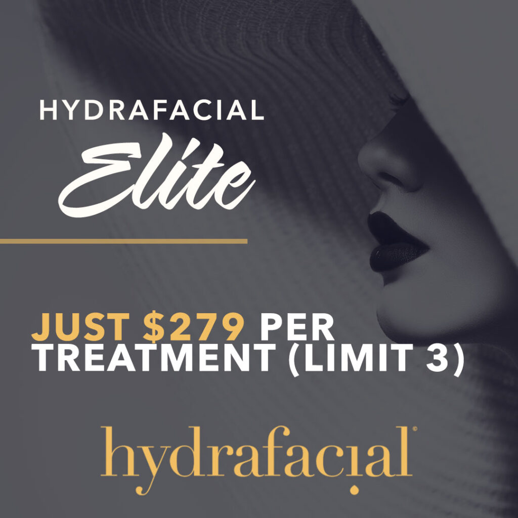 hydrafacial elite 279 per treatent